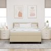 vidaXL LED Boxspringbett Hellgrau und Wei&szlig; 140 x 190 cm Cordstoff