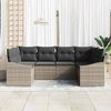 vidaXL Sofa Set mit Kissen 6 pcs Grau Poly-Rattan