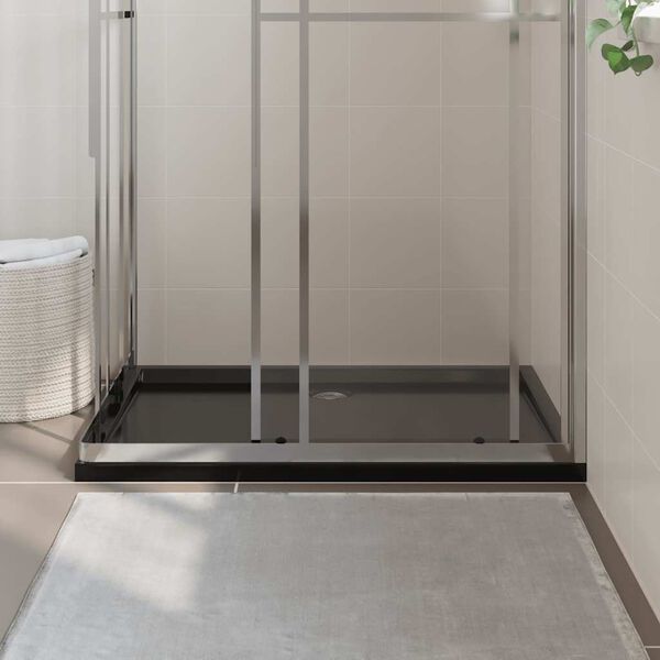 vidaXL Duschtasse ABS Rechteckig Schwarz 80x110 cm
