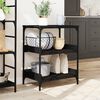 vidaXL K&uuml;chenwagen Schwarz 60x41x80,5 cm Holzwerkstoff