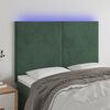 vidaXL LED Kopfteil Dunkelgr&uuml;n 144x5x118/128 cm Samt