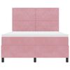 vidaXL Boxspringbett mit Matratze mit Kopfteil Rosa 140 x 190 cm Stoff