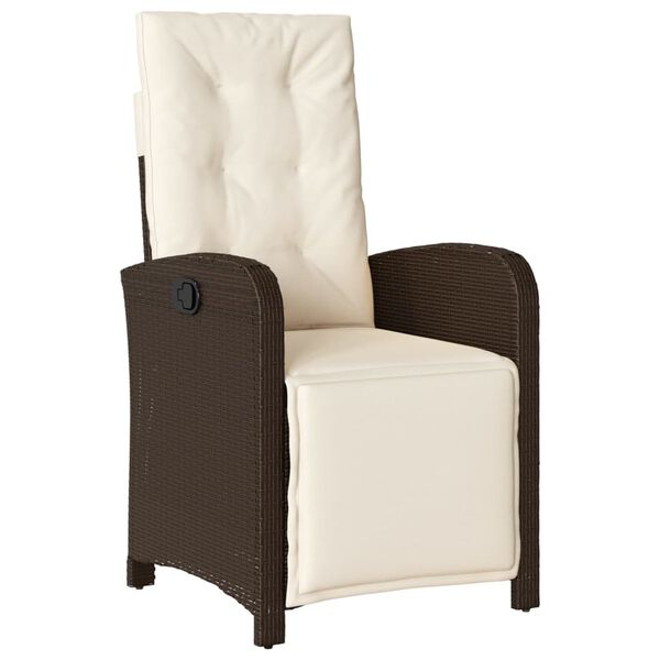 vidaXL 3-tlg. Bistro-Set mit Kissen Braun Poly Rattan