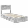 vidaXL Aufbewahrungsbett Beton Grau 90 x 200 cm Holzwerkstoff