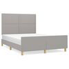 vidaXL Bettgestell ohne Matratze Hellgrau 140x190 cm Stoff