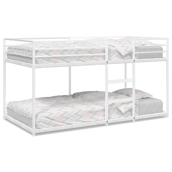 vidaXL Etagenbett ohne Matratze Wei&szlig; 100x200 cm Stahl
