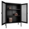 House Nordic Vitrine Anna mit Gittert&uuml;r Schwarz
