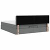 vidaXL Ottoman-Bett mit Matratzen & LEDs Dunkelgrau 200x200 cm Stoff