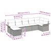 vidaXL Garten-Sofa-Set mit Kissen 7 pcs Hellgrau Poly Rattan