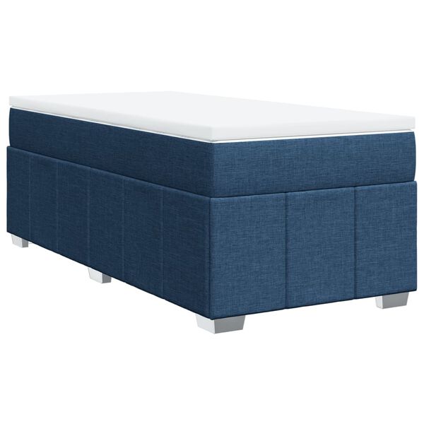 vidaXL Boxspringbett mit Matratze Blau 90x190 cm Stoff