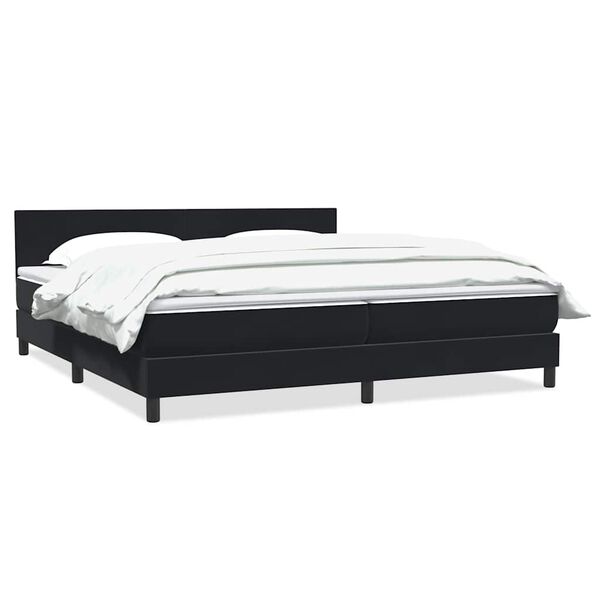 vidaXL Boxspringbett mit Matratze Schwarz 180x210 cm Samt