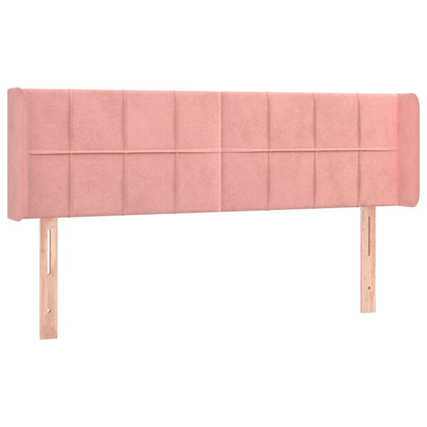 vidaXL LED Kopfteil Rosa 147x16x78/88 cm Samt