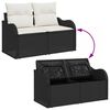 vidaXL Gartensofa-set mit Speicher 5 pcs Schwarz Poly-Rattan