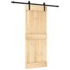 vidaXL Schiebet&uuml;r Nat&uuml;rlich und Schwarz 80 x 210 cm Massivkiefer