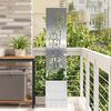 vidaXL Garten Sichtschutz-Leinwand Floral Silber 32 x 140 cm Edelstahl