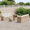 vidaXL Gartensofa-set mit Kissen 11 pcs Beige und Creme Poly-Rattan