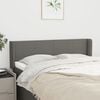 vidaXL Kopfteil mit Ohren Dunkelgrau 147x16x78/88 cm Stoff