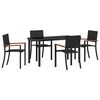 vidaXL Garten Essgruppe 5 stk. Schwarz Pulverbeschichteter Stahl