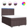 vidaXL Boxspringbett mit Matratze Dunkelbraun 140x200 cm Stoff