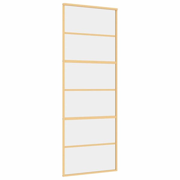 vidaXL Schiebet&uuml;r Golden 76x205 cm ESG-Klarglas und Aluminium