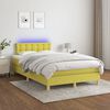 vidaXL Boxspringbett mit Matratze & LED Gr&uuml;n 120x200 cm Stoff
