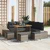 vidaXL Garten-Sofa-Set mit Kissen 9 pcs Grau Poly Rattan
