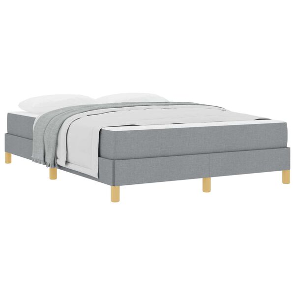 vidaXL Boxspringbett mit Matratze Hellgrau 140 x 200 cm Stoff