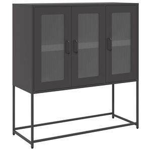 vidaXL Sideboard Schwarz 100,5x39x107 cm Kaltgewalzter Stahl