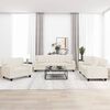 vidaXL 3-tlg. Sofagarnitur mit Kissen Creme Kunstleder