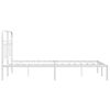 vidaXL Bettgestell mit Kopfteil Metall Weiß 120x190 cm