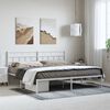 vidaXL Bettgestell mit Kopfteil Metall Wei&szlig; 193x203 cm
