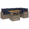 vidaXL 6-tlg. Garten-Sofagarnitur mit Kissen Grau Poly Rattan