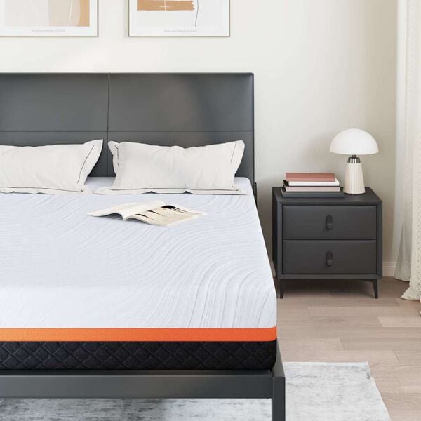 vidaXL Matratze Weiß und Grau 160 x 200 cm Schaum