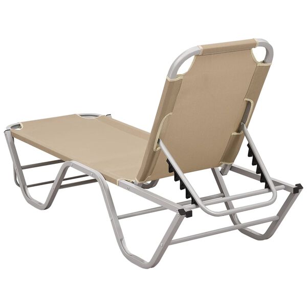 vidaXL Sonnenliege Aluminium und Textilene Creme