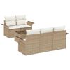 vidaXL Sofa Set 6 Stk. Beige Poly-Rattan