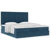 vidaXL Ottoman-Bett mit Matratzen Dunkelblau 160x200 cm Samt