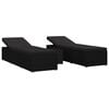 vidaXL Garten Sonnenliegen mit Kissen 3 pcs Schwarz Poly Rattan