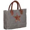 vidaXL Einkaufstasche Dunkelgrau 32x10x37,5cm Segeltuch und Echtleder