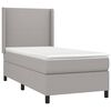 vidaXL Boxspringbett mit Matratze & LED Hellgrau 90x200 cm Stoff