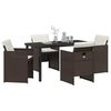 vidaXL Garten Essgruppe 5 pcs Braun Poly-Rattan
