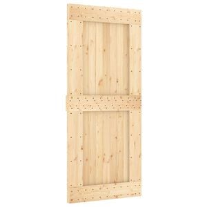 vidaXL Schiebet&uuml;r NARVIK Nat&uuml;rlich und Schwarz 90 x 210 cm (213,5 cm)