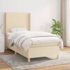 vidaXL Boxspringbett mit Matratze Creme 90x200 cm Stoff
