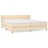 vidaXL Boxspringbett mit Matratze Creme 200x200 cm Stoff