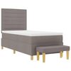 vidaXL Boxspringbett mit Matratze Taupe 100 x 200 cm Stoff