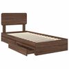 vidaXL Aufbewahrungsbett Braun Eichen-Optik 90 x 190 cm Holzwerkstoff