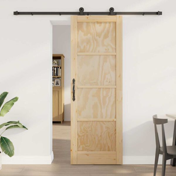 vidaXL Schiebet&uuml;r ORKDAL Braun 73,5 x 211 cm Massives Kiefernholz