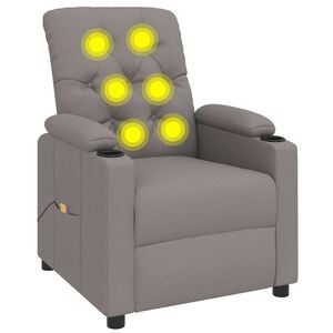 vidaXL Massagesessel Taupe Stoff