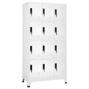 vidaXL Schlie&szlig;fachschrank Wei&szlig; 90x45x180 cm Stahl