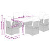 vidaXL 7-tlg. Garten-Essgruppe mit Kissen Grau Poly Rattan