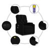 vidaXL Elektrischer Massagesessel mit Aufstehhilfe Schwarz Stoff